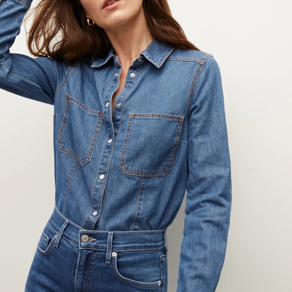 Veronica Beard Farina Blouse | Cornflower
